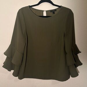 Army Green Blouse w/ Fun Sleeves
